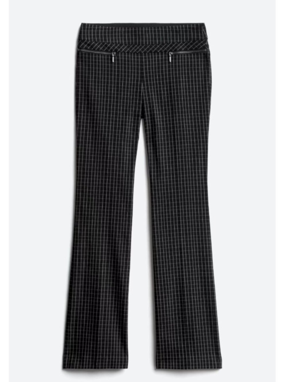 Violet & Roses Ruthy Zipper Detailed Print Bootcut Pant